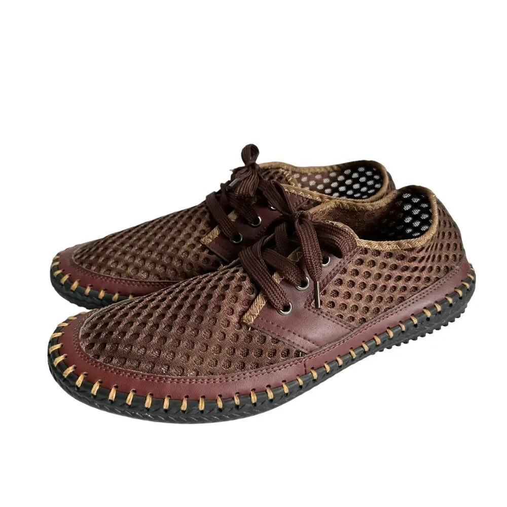 🔃Kaegreel Men’s Brown Mesh Lace Up Water Shoes